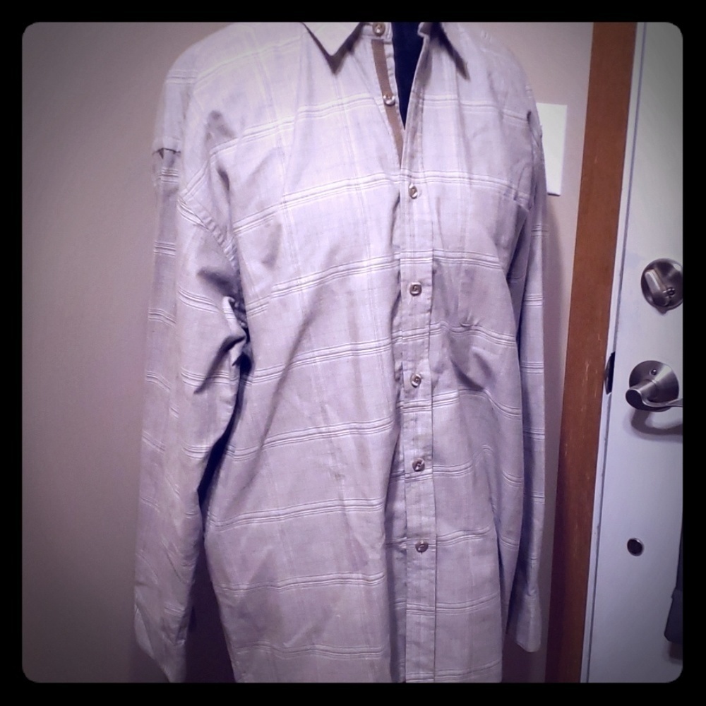 Horny toad soft  tan plaid long sleeve shirt